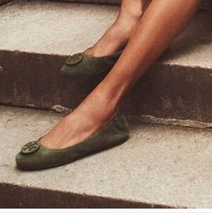 Tory Burch Suede Green Flats